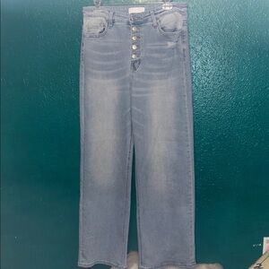 VERVET wide leg denim Blue High-Waisted Jeans